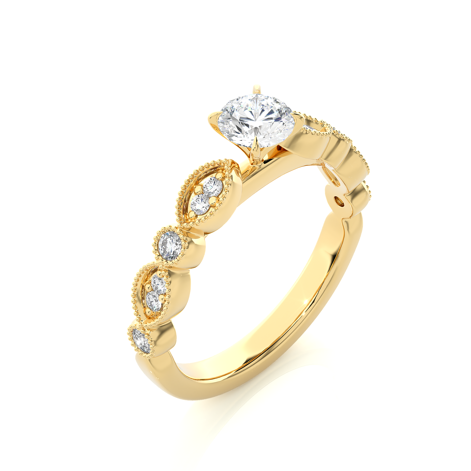 0.67 Carat IJ Color VS1 Clarity Diamond Studded Natural Diamond Ring.